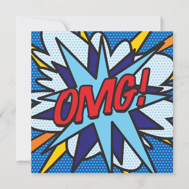 Lustiger Retro-Comic-OMG Einladung (Vorderseite)