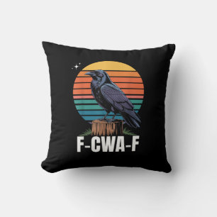Lustiger Retro-F-Krähen-Vogel Krähe Krähe Vogel Kissen