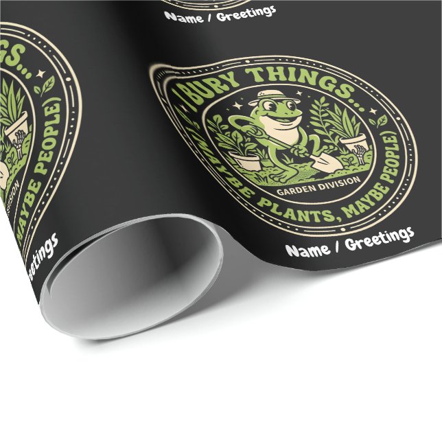 Lustiger Retro-Frosch-Abzeichen I Vergrabe Dinge G Geschenkpapier (Rolleneckpunkt)