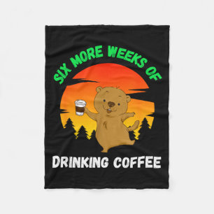 Lustiger Retro-Grundhog-Day-2022-Meme, Kaffeetrink Fleecedecke