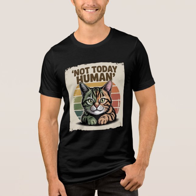 Lustiger Retro-Katzenliebhaber „Heute ist nicht me Tri-Blend Shirt (Vorderseite)