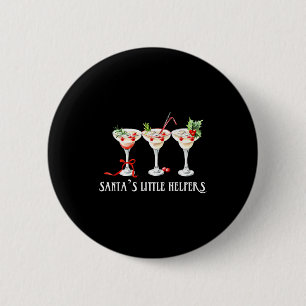 Lustiger Retro-Santa's Little Helper Martini Frohe Button