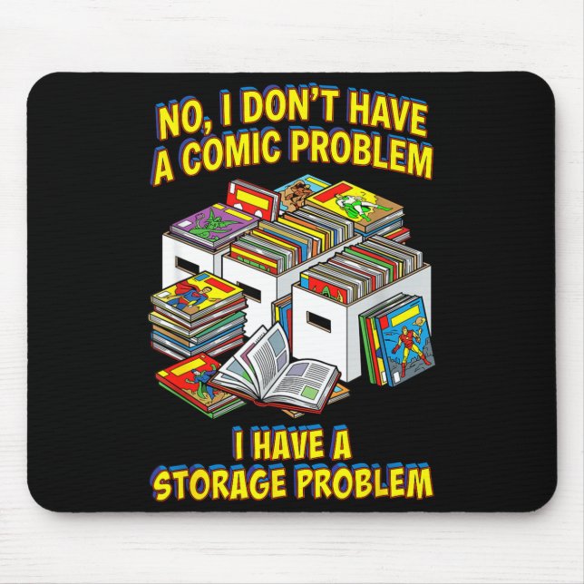 Lustiger Retro-Superheld-Nerd-Geek-Leser-Comic-Boo Mousepad (Vorne)