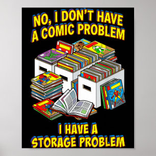 Lustiger Retro-Superheld-Nerd-Geek-Leser-Comic-Boo Poster