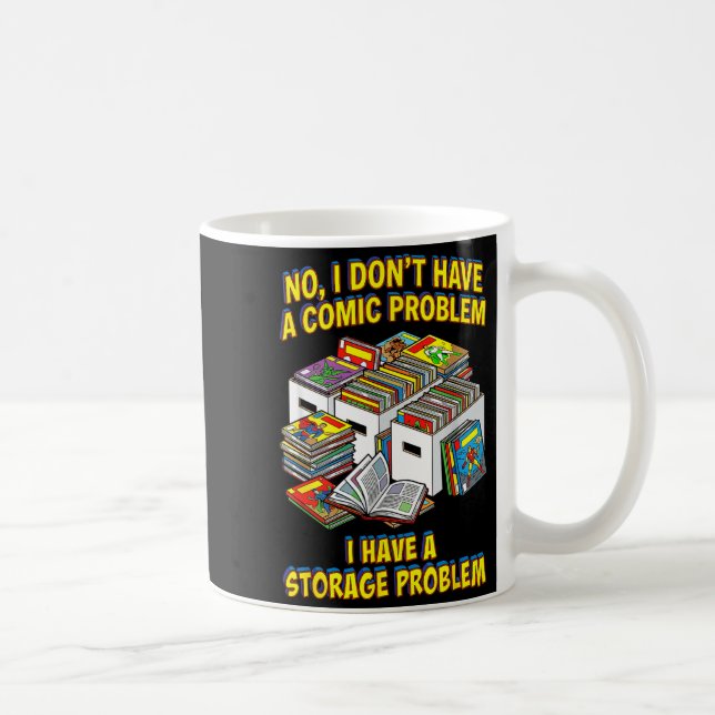 Lustiger Retro-Superheld-Nerd-Geek-Leser-Comicbuch Kaffeetasse (Rechts)