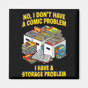 Lustiger Retro-Superheld Nerd Geek Leser Comicbuch Magnet