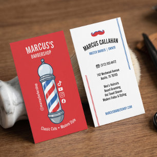 Lustiger Retro-Vintage-Männer-Friseurstil Visitenkarte