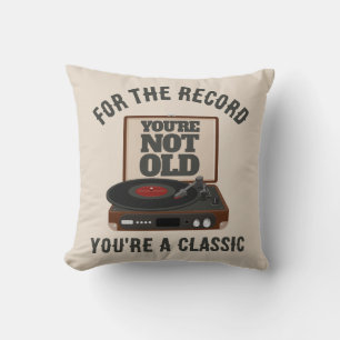 Lustiger Retro-Vinyl-Humor Du bist ein Klassiker G Kissen