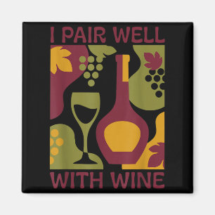 Lustiger Retro-Wein abstrakte Mid-Century-Paar mit Magnet