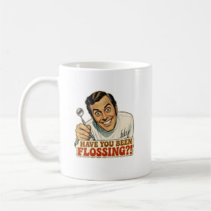 Lustiger Retro-Zahnarzt Haben Sie Geflosst Meme Kaffeetasse