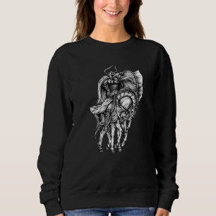 LUSTIGER RITTER IN RÜSTUNG HELM MIT HÖRNERN SCHWE SWEATSHIRT