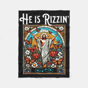 Lustiger Rizz Er ist Rizzin Jesus Fleecedecke