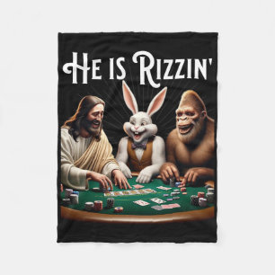 Lustiger Rizz Er ist Rizzin Jesus Fleecedecke