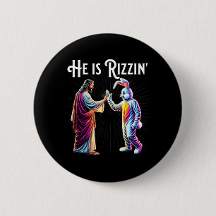 Lustiger Rizz Er ist Rizzin Jesus High Five Osterb Button