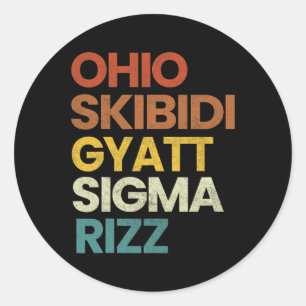 Lustiger Rizzler Ohio Skibidi Gyatt Sigma Rizz - U Runder Aufkleber