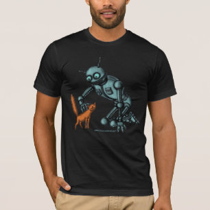 Lustiger Roboter- und Katzen-T - Shirtentwurf T-Shirt