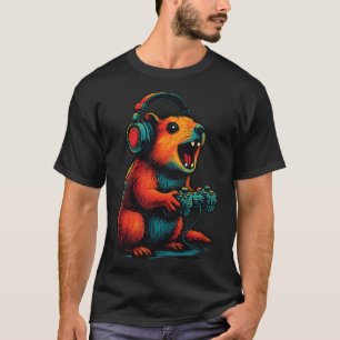 Lustiger Rock-Hyrax-Gamer Awawa-Videospiele T-Shirt