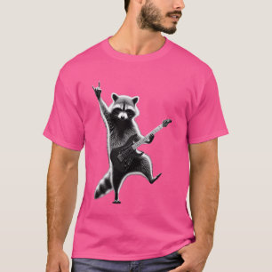 Lustiger Rock-Waschbär-Musik-Roll-Schwerer-Tier-Ta T-Shirt
