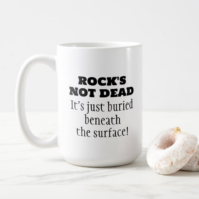 Lustiger Rock's Not Dead Musik Zitat Kaffeetasse (Mit Donut)