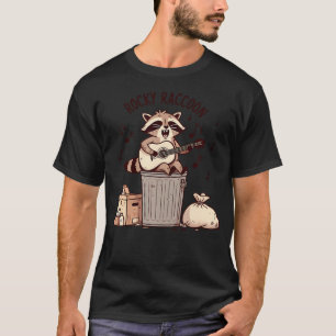 Lustiger Rocky Raccoon Gitarre spielender Waschbär T-Shirt