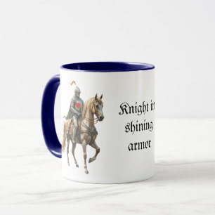 Lustiger romantischer Ritter in schimmernder Rüstu Tasse