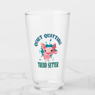 Lustiger Rosa Axolotl Ruhiger Kündigungs-Trendsett Glas