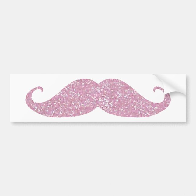 Lustiger rosa Bling Schnurrbart Autoaufkleber (Vorne)