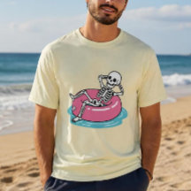 Lustiger rosa Cartoon-Skelett-Schwimmring Il