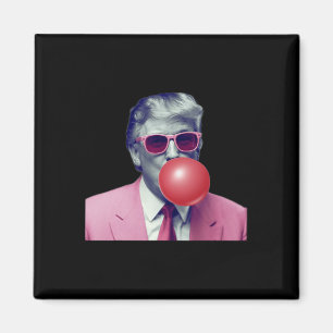 Lustiger Rosa Donald Trump Bubble Gum Yum Tee Magnet