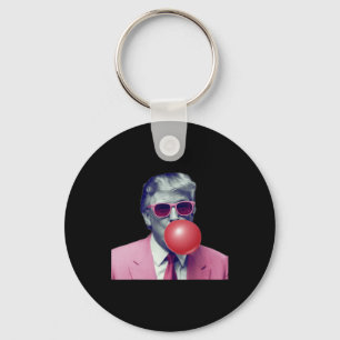Lustiger Rosa Donald Trump Bubble Gum Yum Tee Schlüsselanhänger