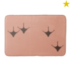 Lustiger Rosa Flamingo Schatten Fußabdrücke Badematte