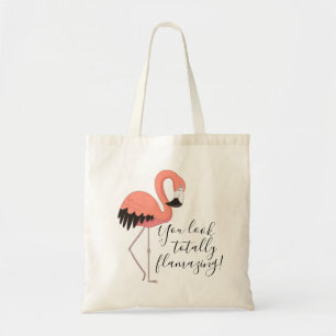 Lustiger Rosa Flamingo Schriftzug 'Total Flamazing Tragetasche