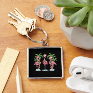 Lustiger Rosa Flamingo "Träume von einem rosa Weih Schlüsselanhänger