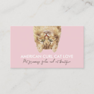 Lustiger rosa Haustiersitter American Curl Katze Visitenkarte