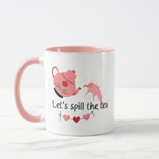 Lustiger Rosa Teekanne  Süße Tratsch Mädchen Kaffe Tasse