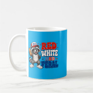 Lustiger Rot-Weißer und verwilderter Waschbär patr Kaffeetasse