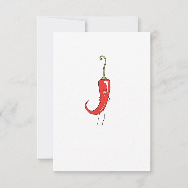 Lustiger roter Chili Dankeskarte (Vorderseite)