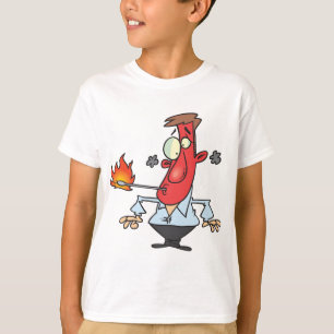 Lustiger roter Gesichtsmann mit Thermometer Fieber T-Shirt