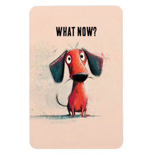 Lustiger roter Hund – Whimsical Cartoon Haustier K Magnet