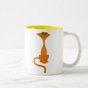 Lustiger roter Katzen-Tassenentwurf Zweifarbige Tasse