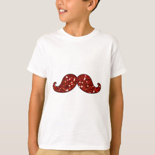 LUSTIGER ROTER SCHNURRBART MIT GLITTER DRUCK T-Shirt