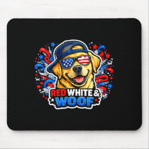 Lustiger roter weißer und wuffender Golden Retriev Mousepad