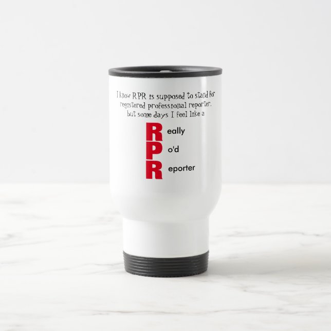 Lustiger RPR Gerichts-Bericht Reisebecher (Mittel)