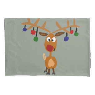 Lustiger Rudolph-Ren-Weihnachtskissenbezug Kissenbezug