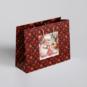 Lustiger Rudolph und Santa-Kinder-Weihnachtsfeier- Große Geschenktüte