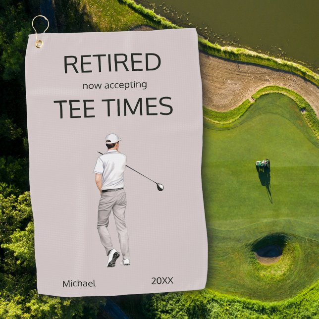 Lustiger Ruhestand akzeptiert jetzt Geschenk für T Golfhandtuch (Von Creator hochgeladen)