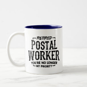 Lustiger Ruhestand für Postboten Zweifarbige Tasse
