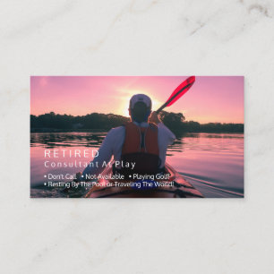 Lustiger Ruhestand, Kayaking Sonnenuntergang, DIY Visitenkarte