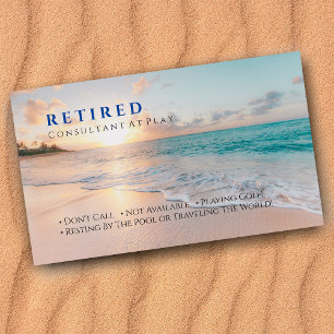 Lustiger Ruhestand, Sunset Beach, DIY-Berufs-Gag Visitenkarte