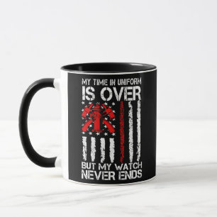 Lustiger Ruheständler Feuerwehrmann Thin Red Line Tasse